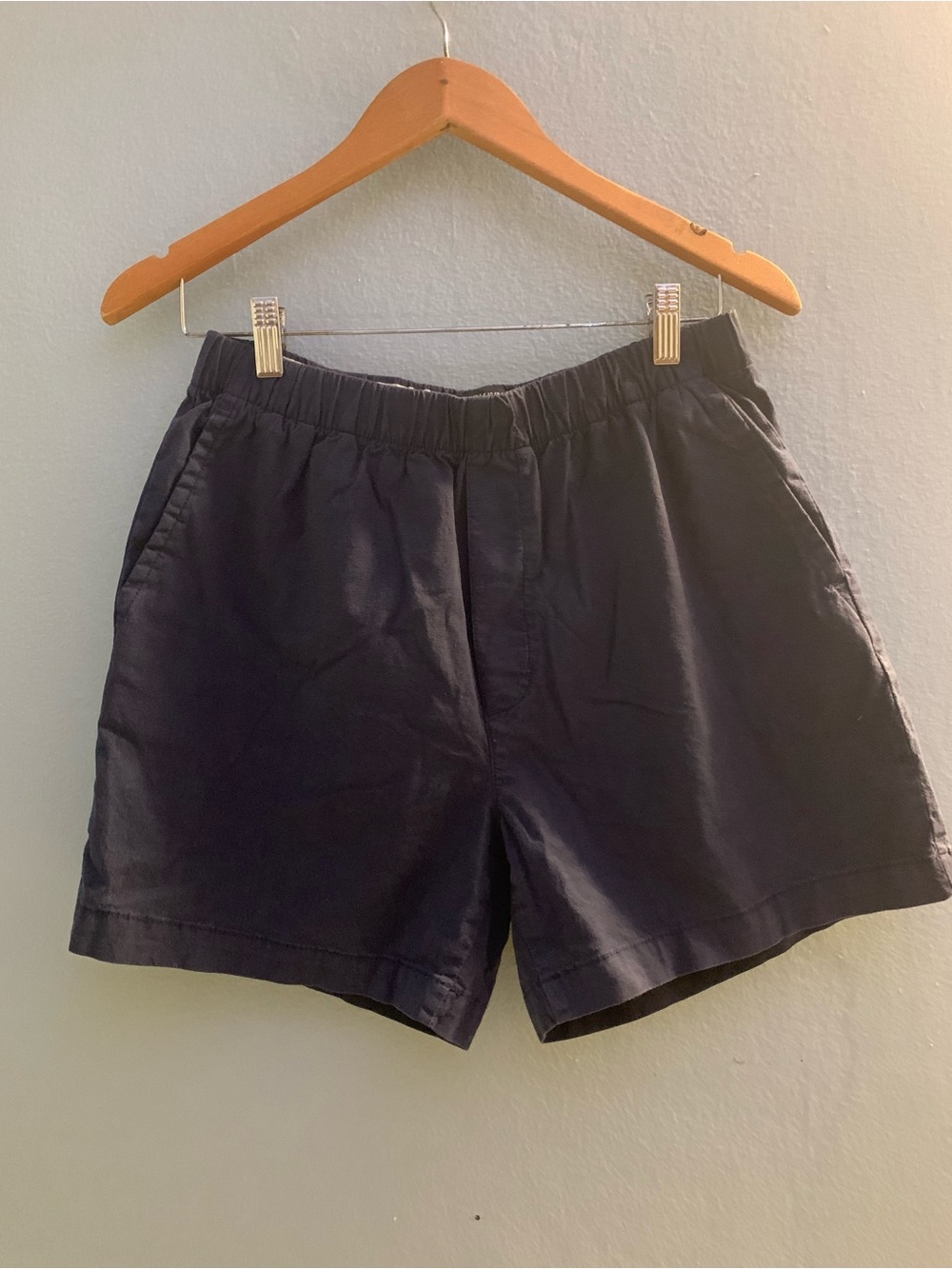 Elastic-Waist Navy Shorts